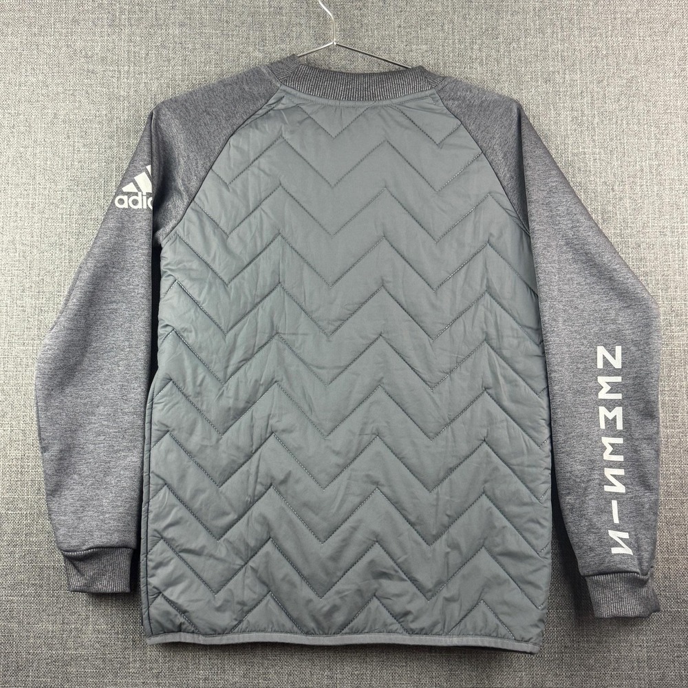 Adidas Pullover Jacket Youth Medium Quilted Nemesis Athletic Soccer Top - Picture 5 of 6